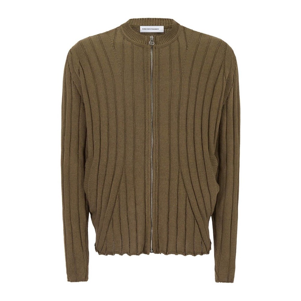 Kiko Kostadinov Harkman Knit Zip Cardigan in Marron size IT 48